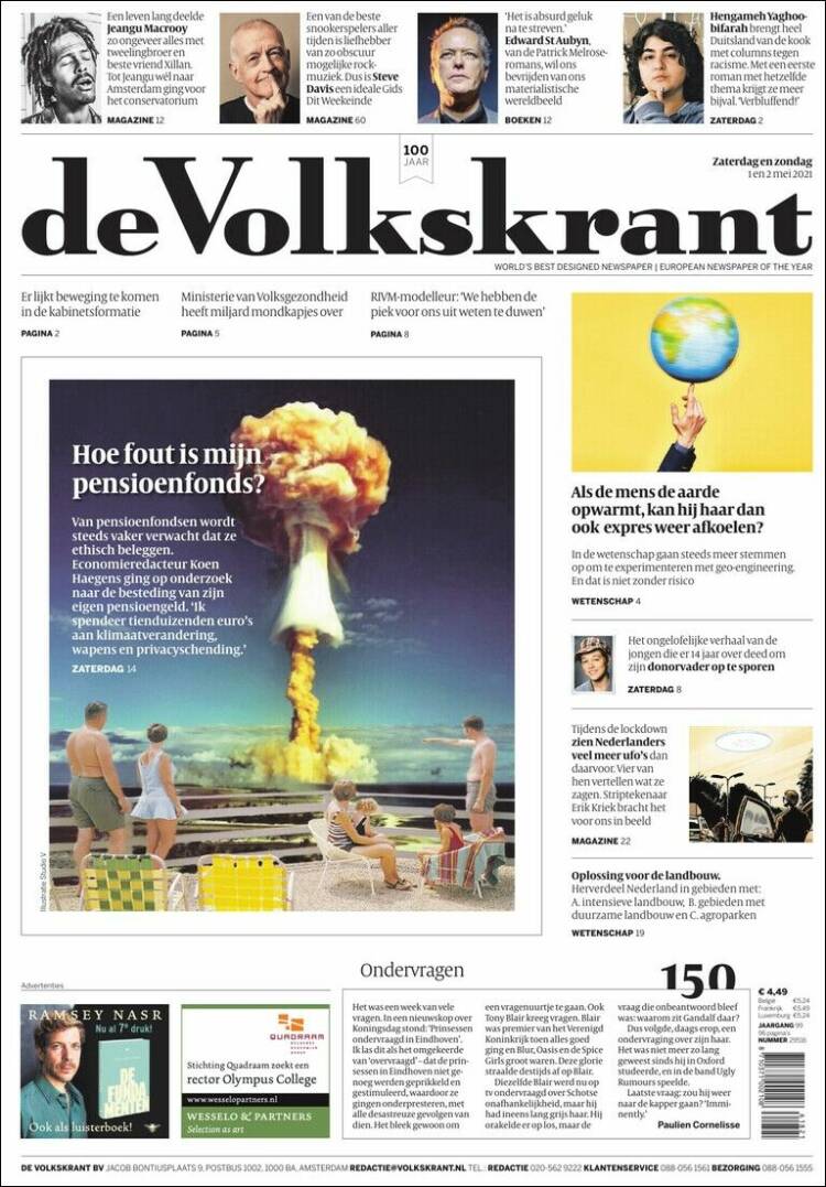 Portada de De Morgen (B&eacute;lgica)