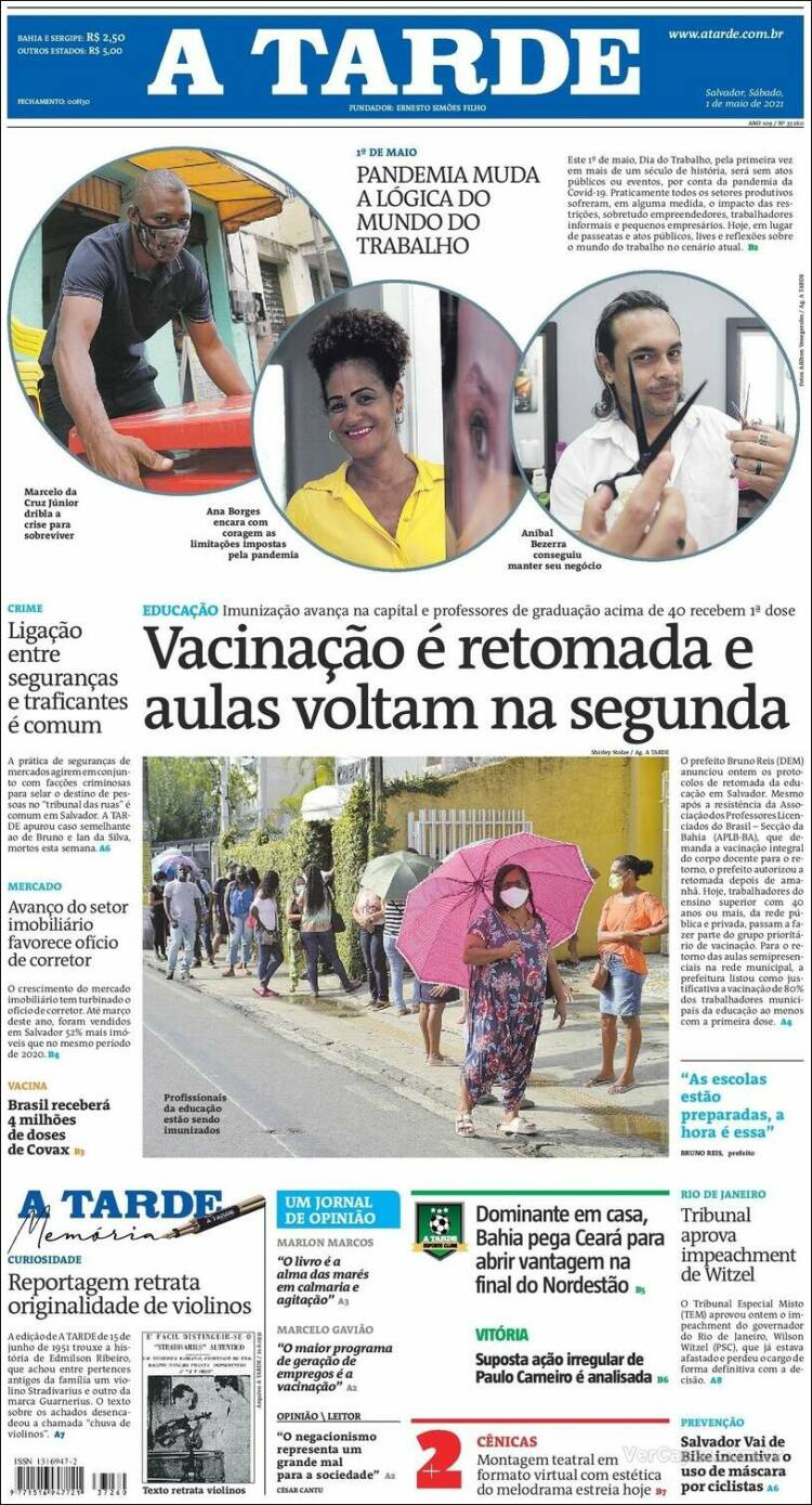Portada de Diário A Tarde (Brasil)