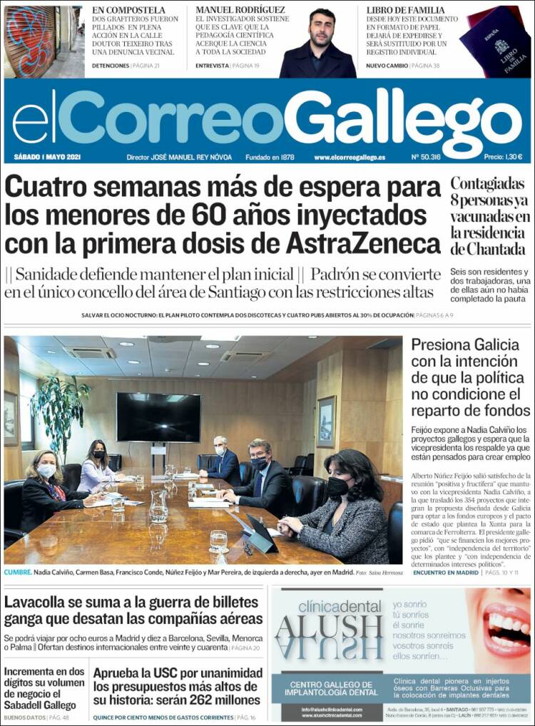 Portada de El Correo Gallego (España)