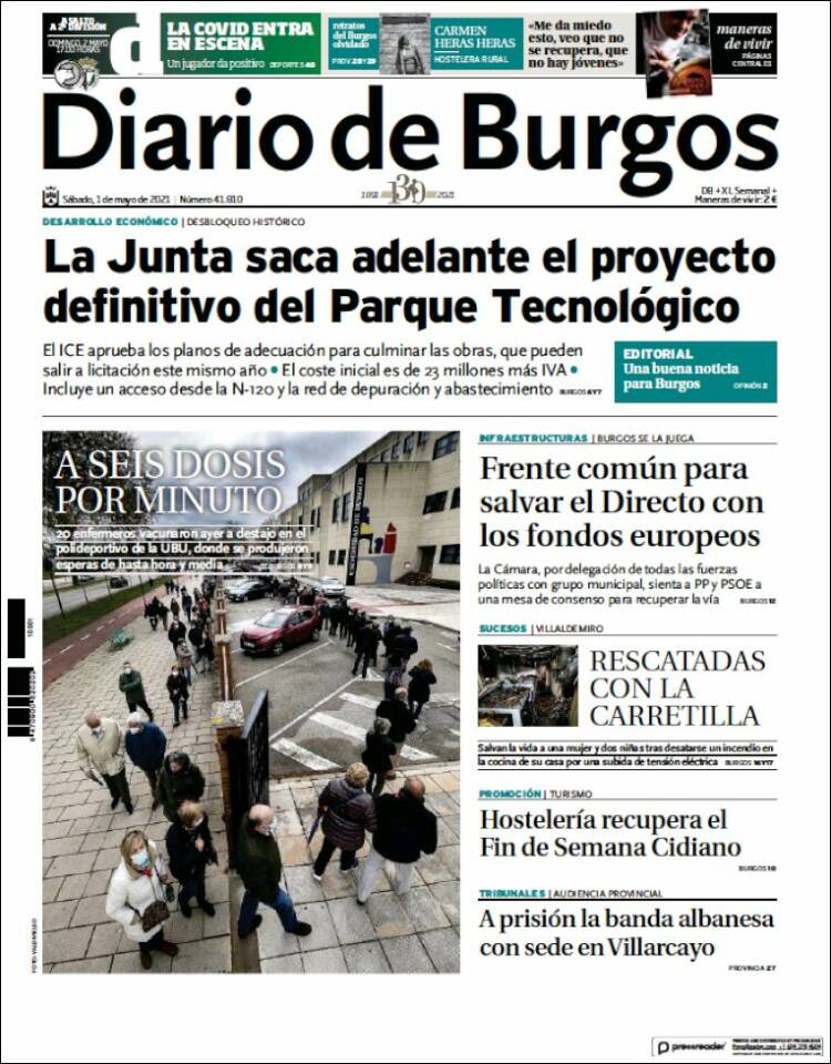 Portada de Diario de Burgos (España)