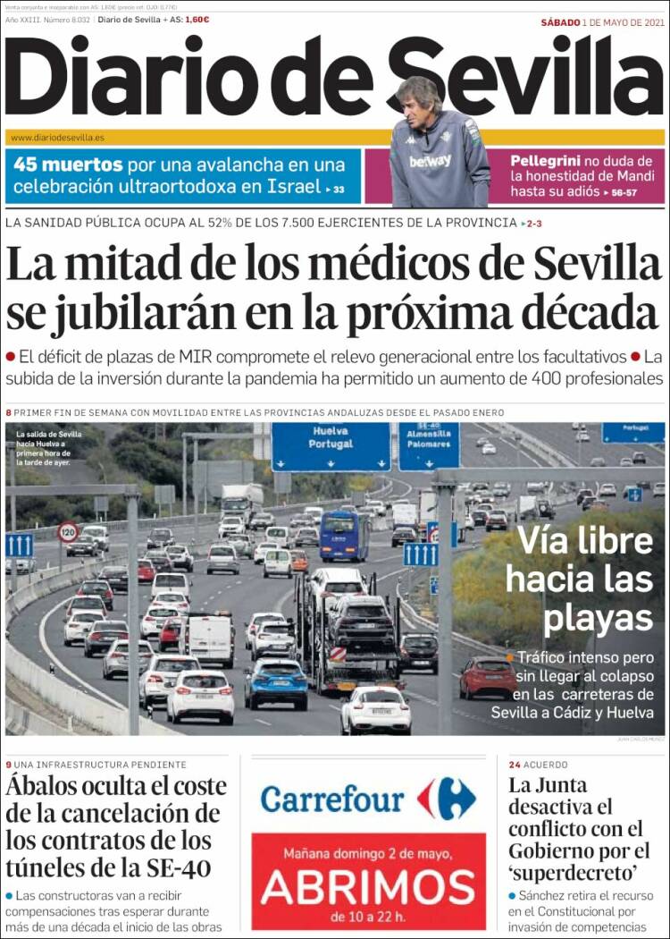 Portada de Diario de Sevilla (España)