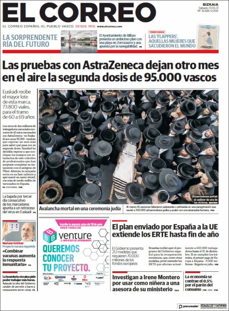 Portada de El Correo (España)