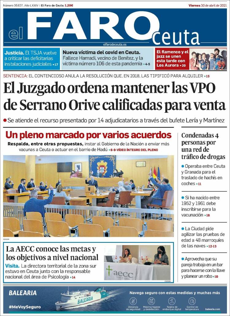 Portada de El Faro de Ceuta (España)