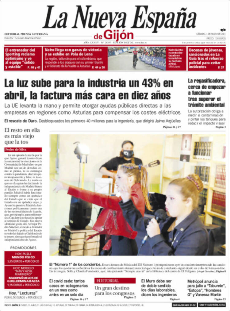 Portada de La Nueva España - Gijón (España)