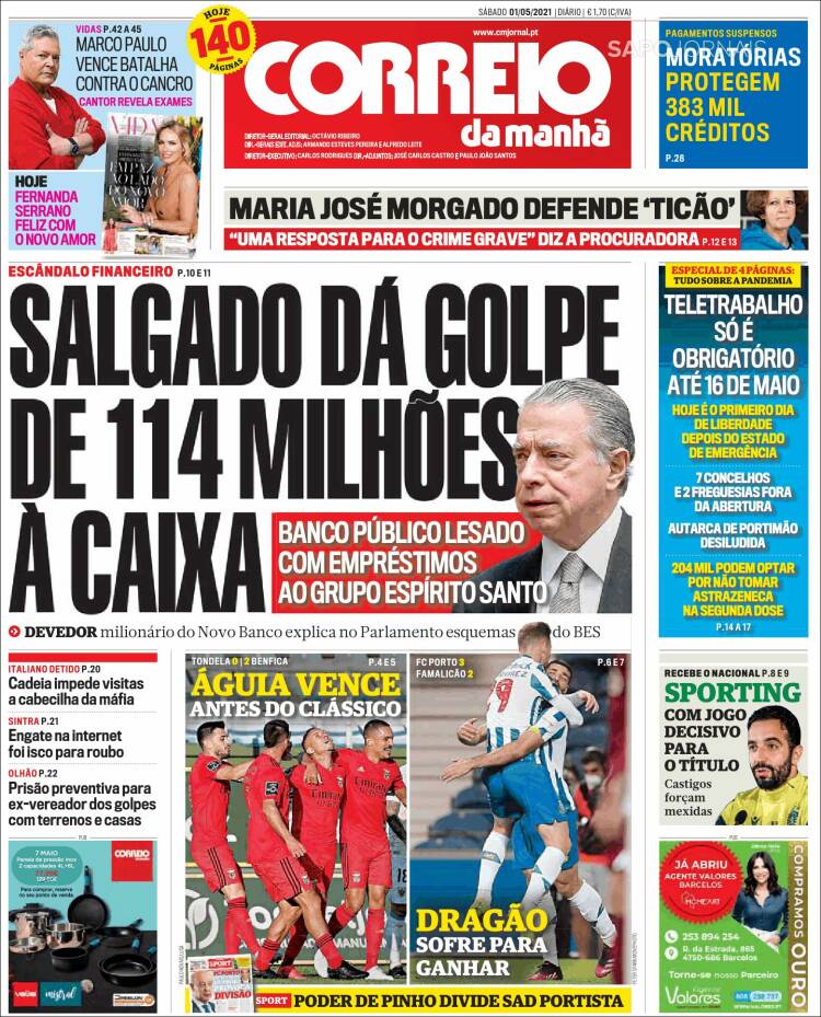 Portada de Correio da Manhã (Portugal)
