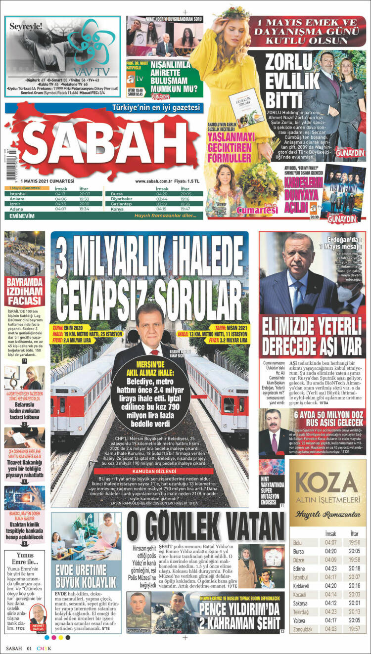 Portada de Sabah (Turqu&iacute;a)