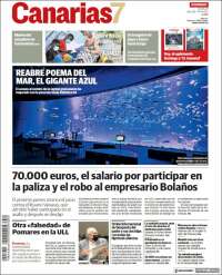 Portada de Canarias 7 (España)