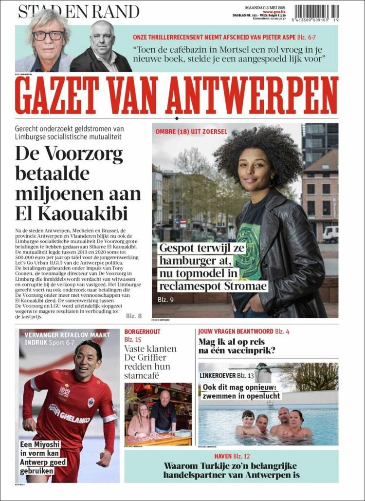 Portada de Gazet van Antwerpen (B&eacute;lgica)