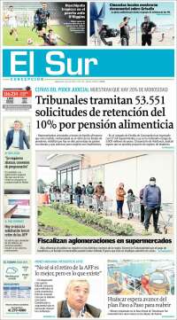 Portada de El Sur (Chile)