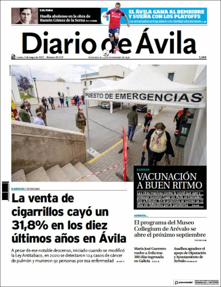 Portada de Diario de Ávila (Spain)