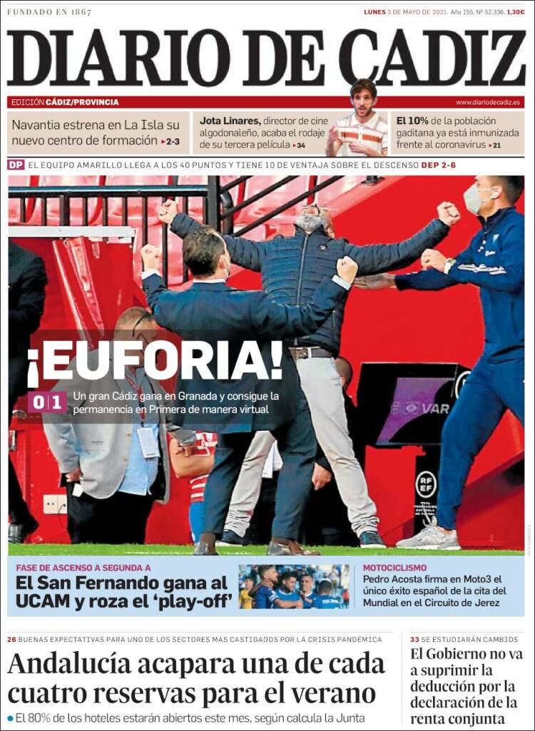 Portada de Diario de Cádiz (Spain)