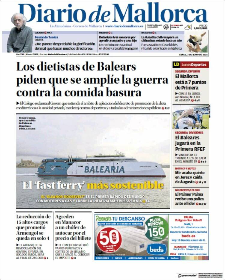 Portada de Diario de Mallorca (Spain)