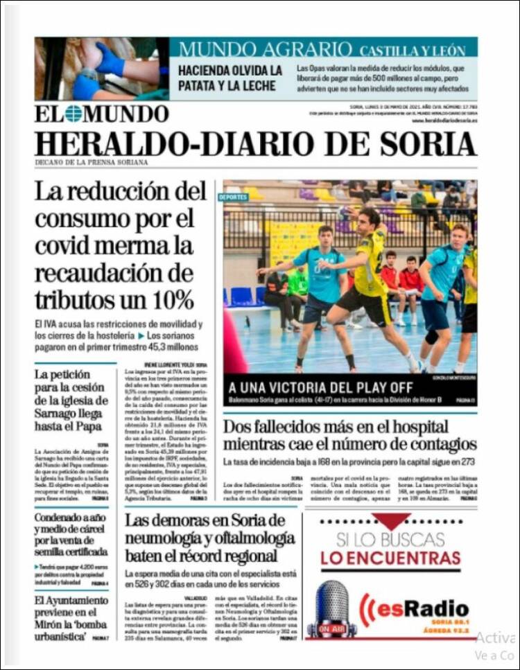 Portada de Diario de Soria (España)