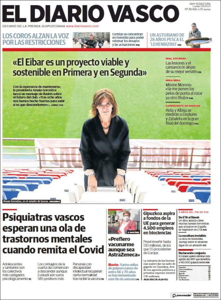 Portada de Diario Vasco (España)