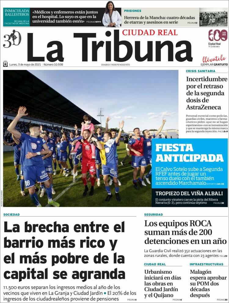 Portada de La Tribuna de Ciudad Real (España)