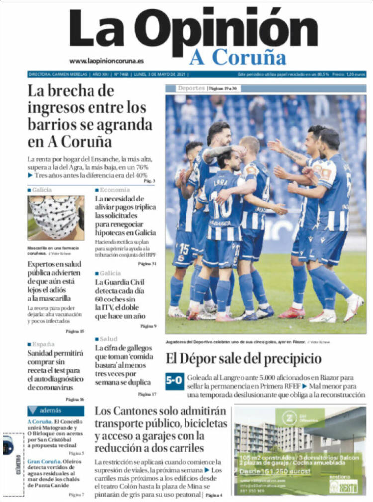 Portada de La Opinión de A Coruña (Spain)