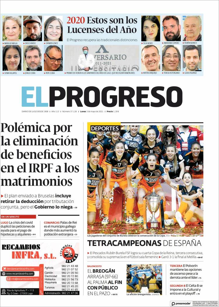 Portada de El Progreso (Spain)