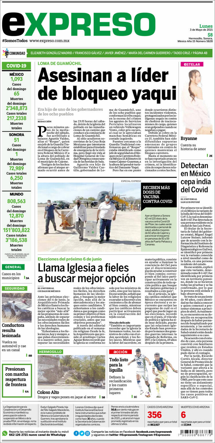 Portada de Expreso (México)