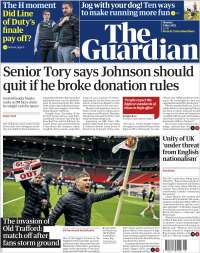 Portada de The Guardian (Reino Unido)