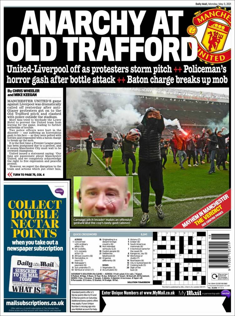 Portada de Daily Mail Sport (Reino Unido)