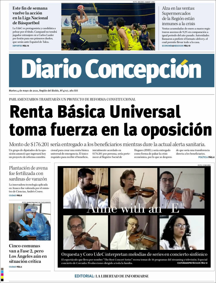 Portada de Diario de Concepción (Chile)