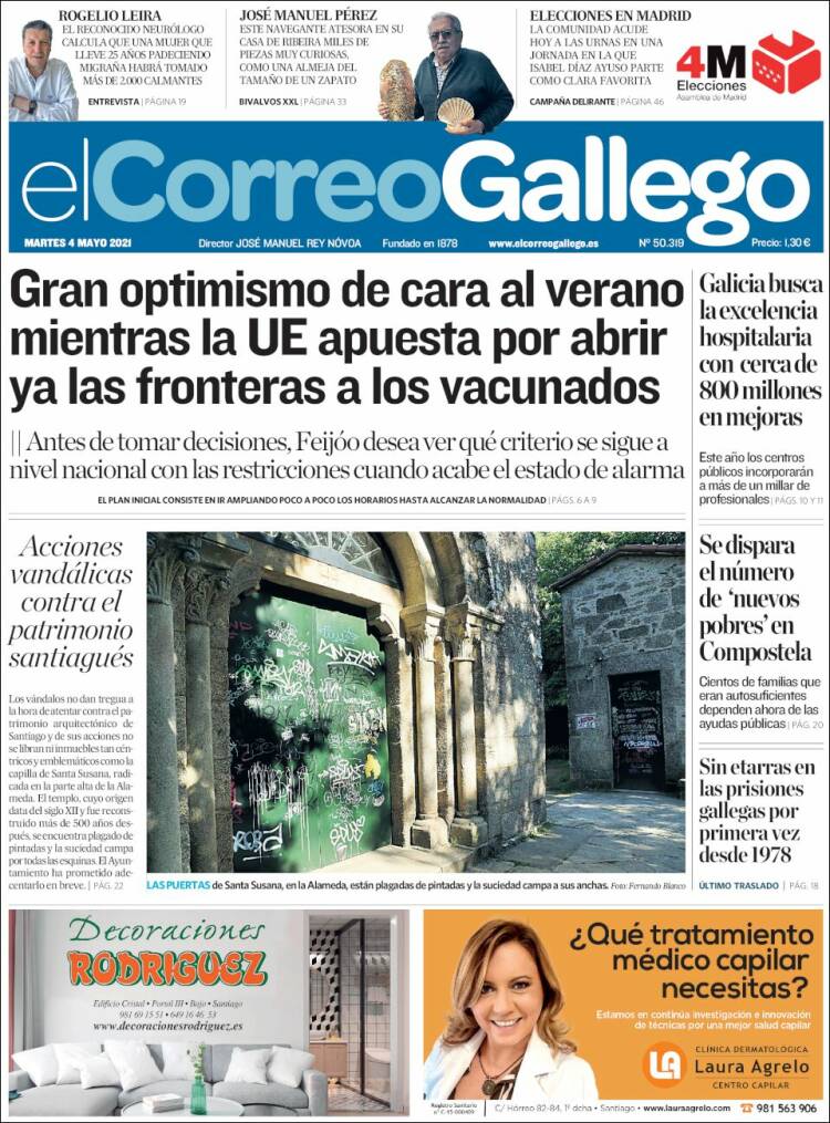 Portada de El Correo Gallego (España)