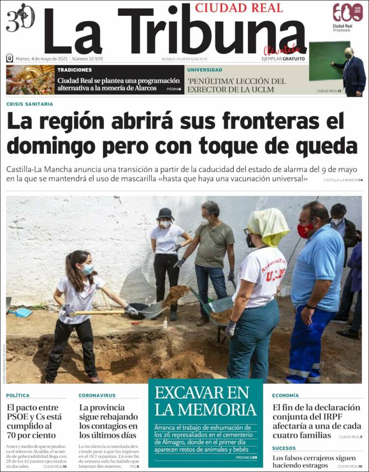 Portada de La Tribuna de Ciudad Real (España)