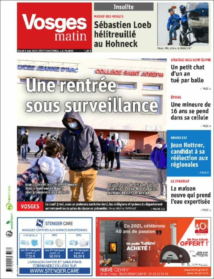 Portada de Vosges Matin (France)