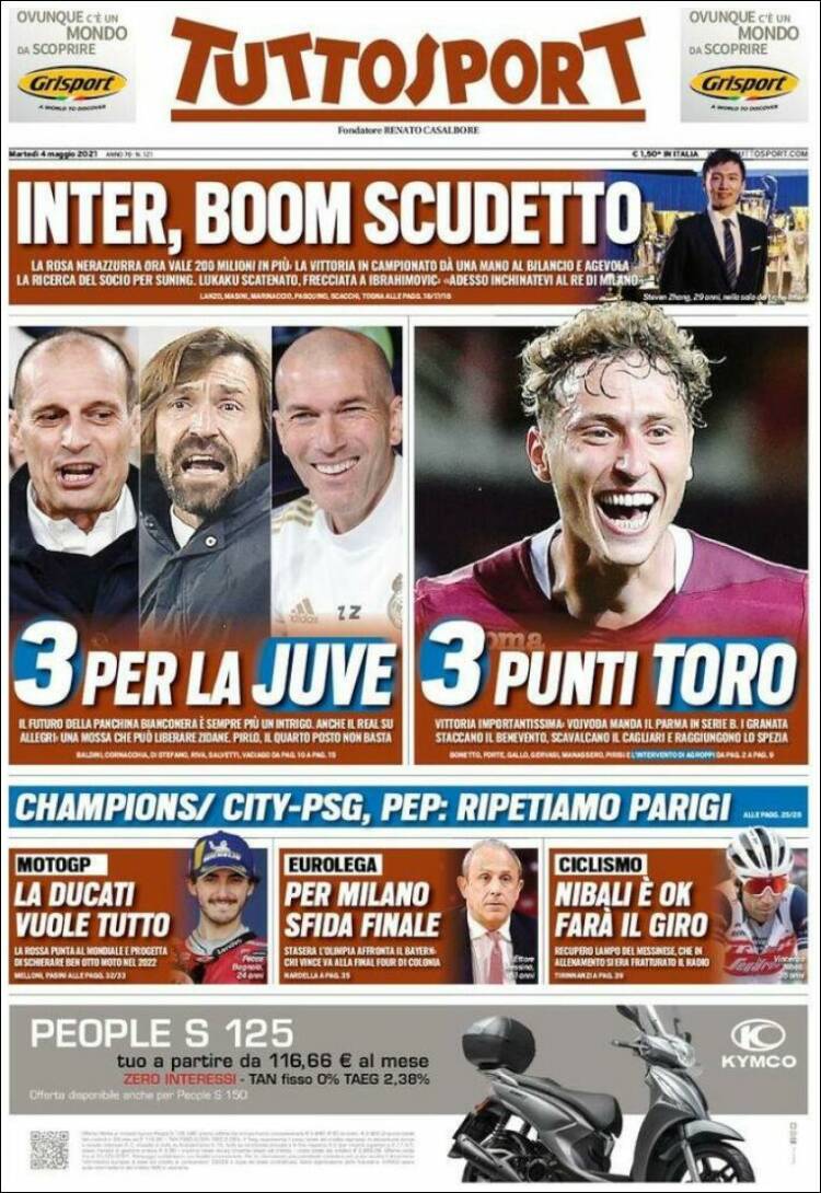 Portada de Tuttosport (Italia)