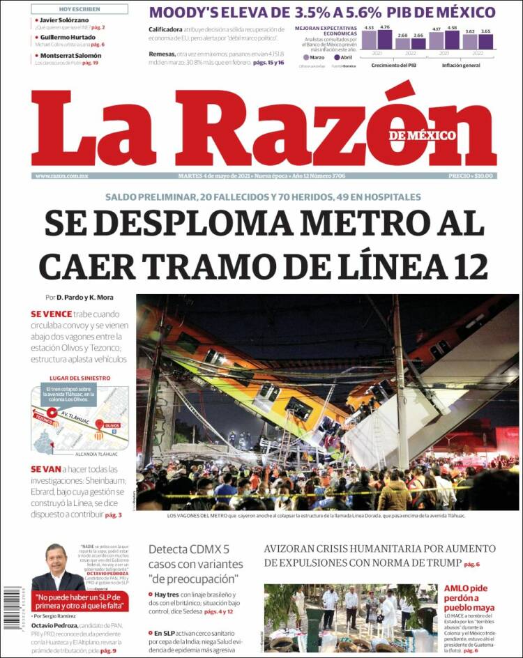 Portada de La Razón (M&eacute;xico)