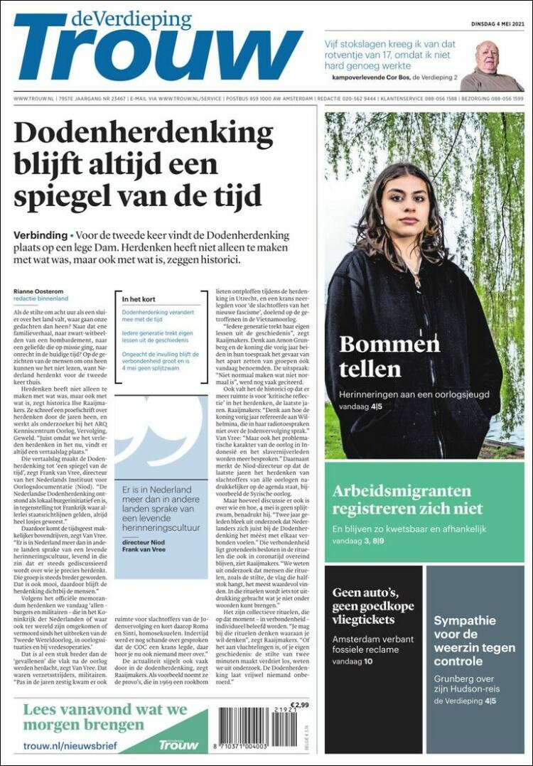 Portada de Trouw (Pa&iacute;ses Bajos)