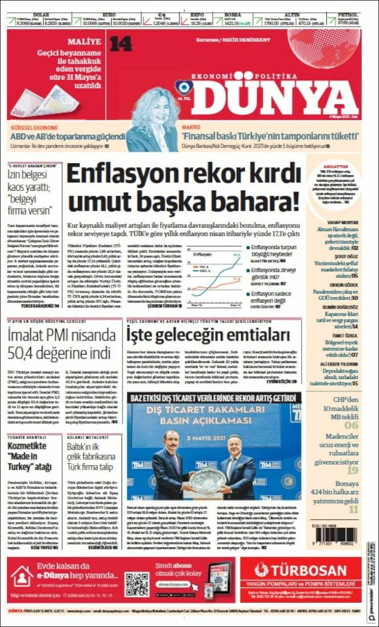 Portada de Dünya (Turqu&iacute;a)