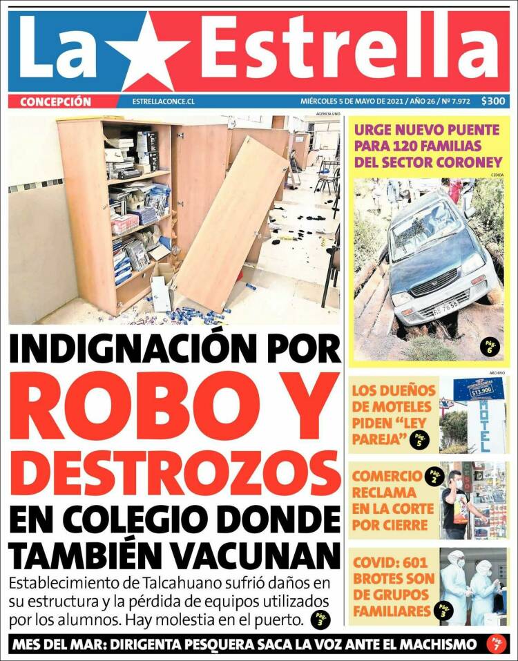 Portada de La Estrella de Concepción (Chile)