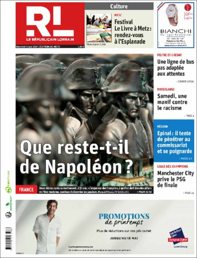 Portada de Le Republicain Lorrain (Francia)