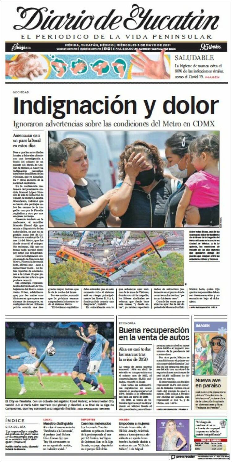 Portada de Diario de Yucatán (México)