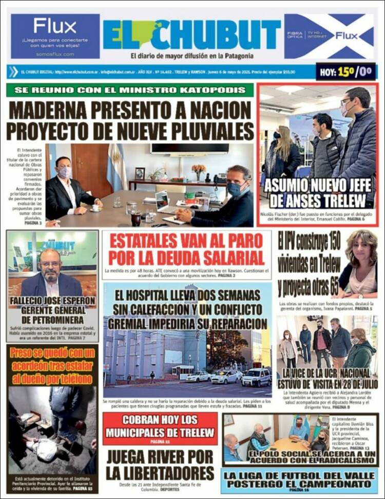 Portada de El Chubut (Argentina)