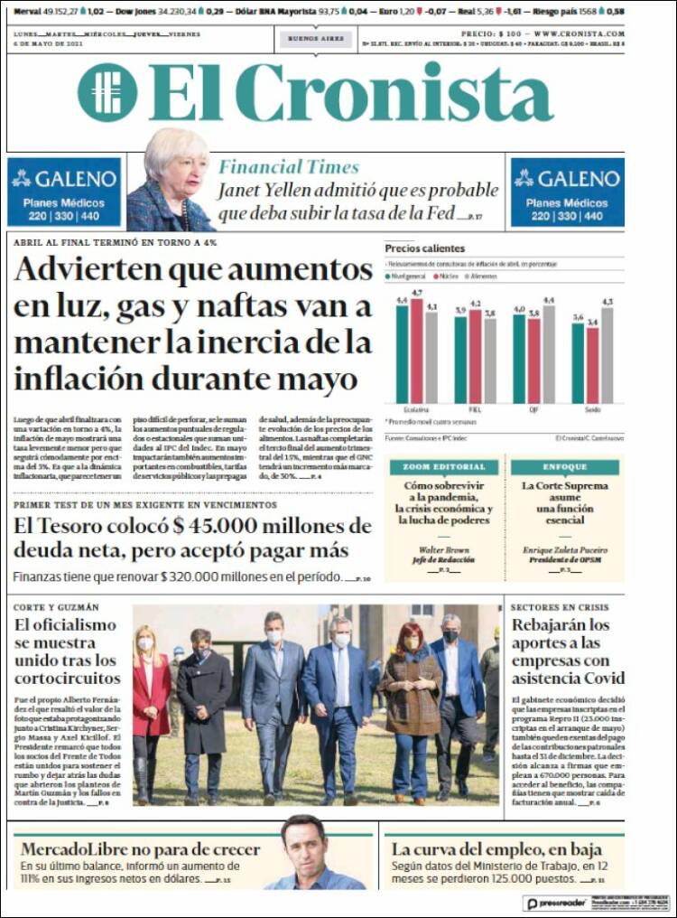 Portada de El Cronista Comercial (Argentina)