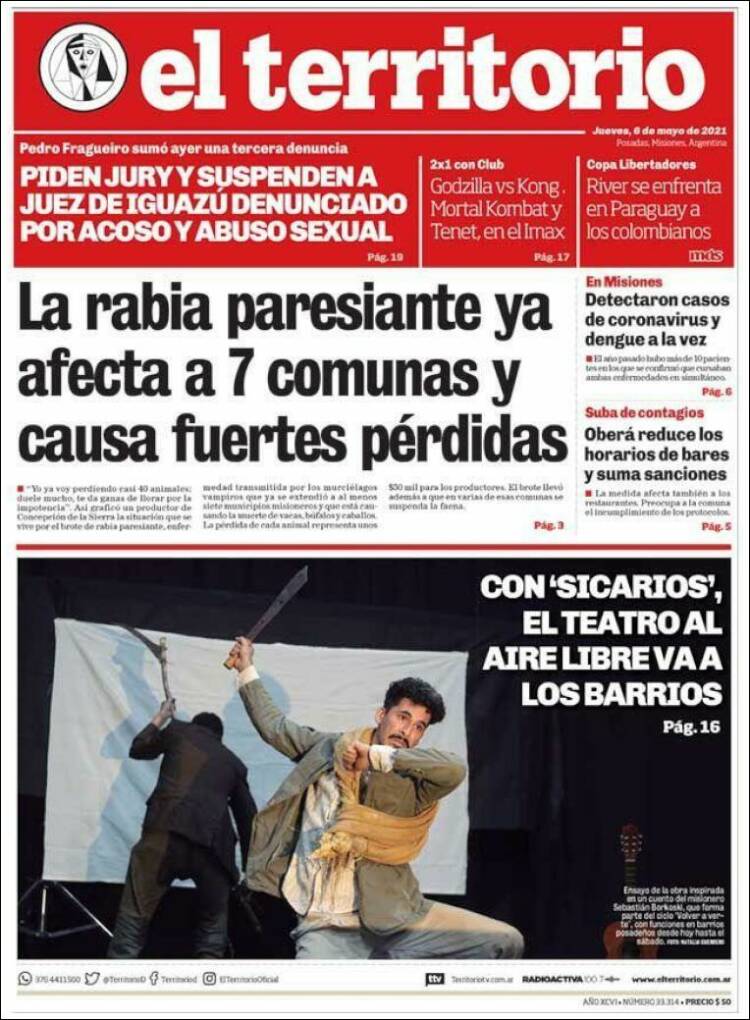 Portada de El Territorio (Argentina)