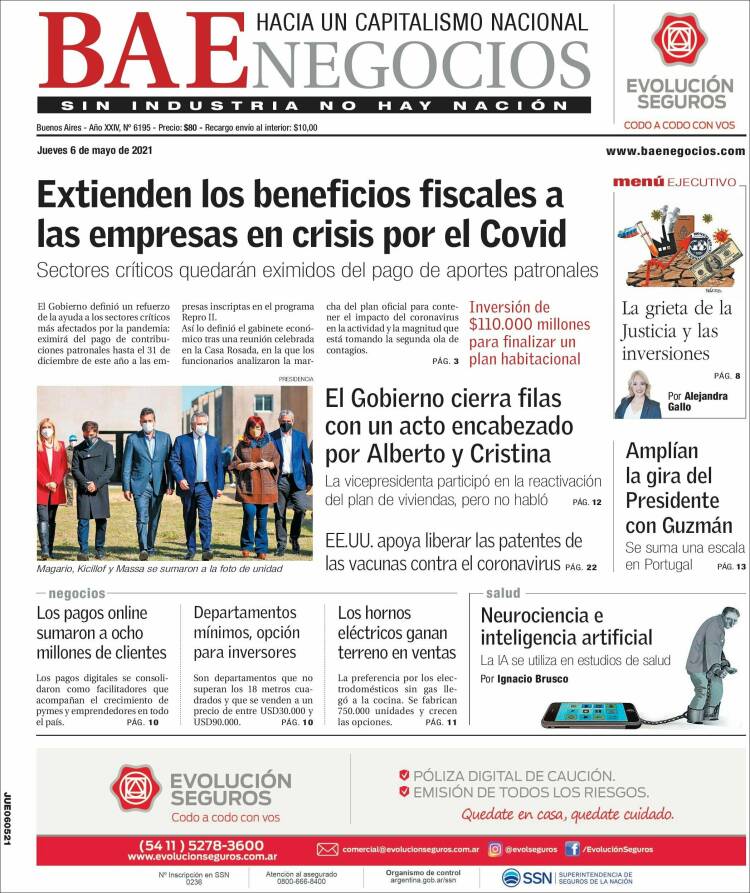 Portada de Buenos Aires Económico (Argentina)