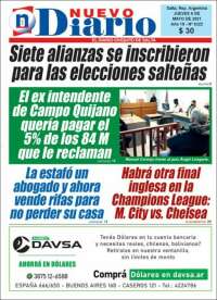 Portada de Nuevo Diario de Salta (Argentina)