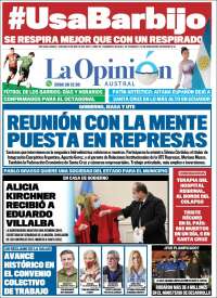 Portada de La Opinión Austral (Argentina)