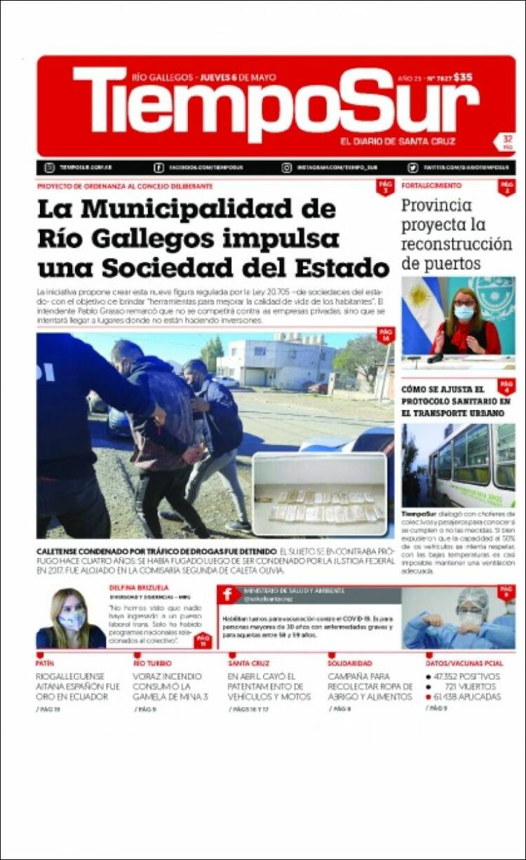 Portada de Tiempo Sur (Argentina)