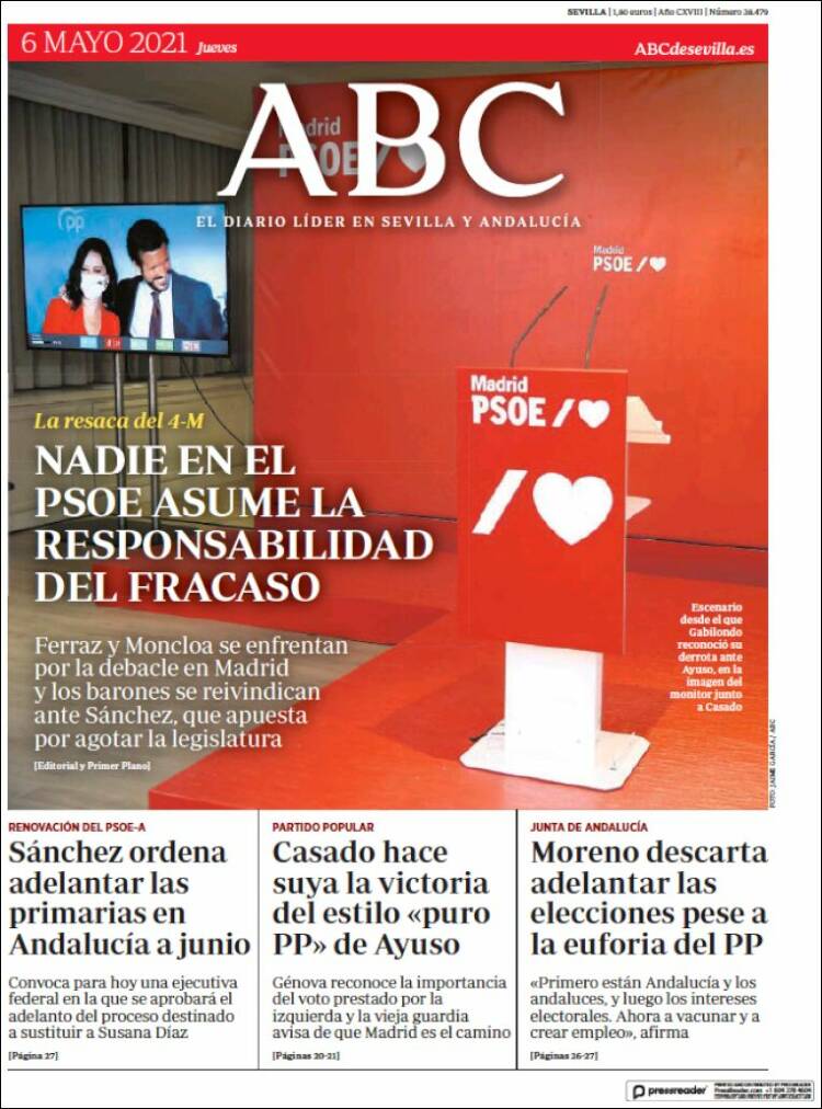 Portada de ABC - Sevilla (España)