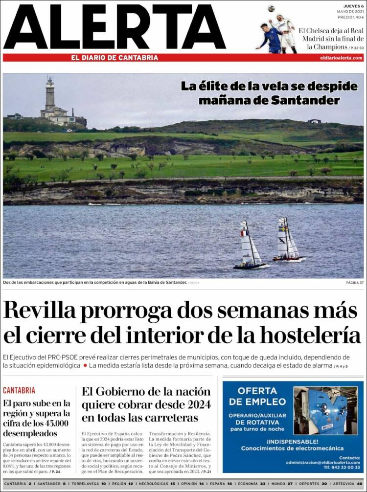 Portada de Alerta - El Diario de Cantabria (Spain)