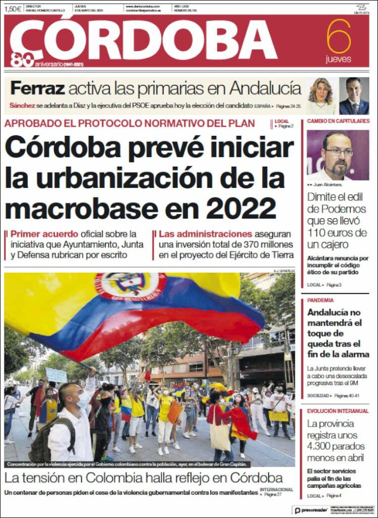 Portada de Diario de Córdoba (España)