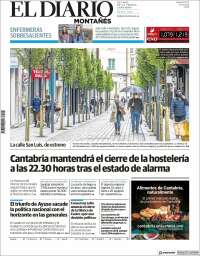 Portada de El Diario Montañés (España)