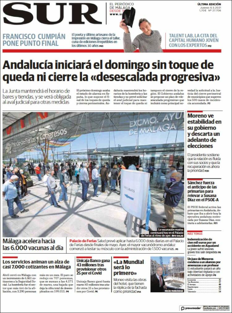 Portada de Diario el Sur (Spain)