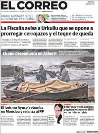 Portada de El Correo (España)