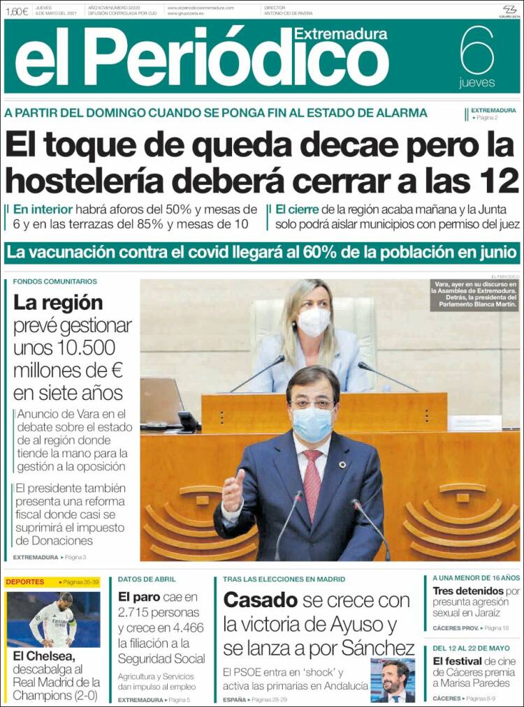 Portada de El Periódico de Extremadura (Spain)