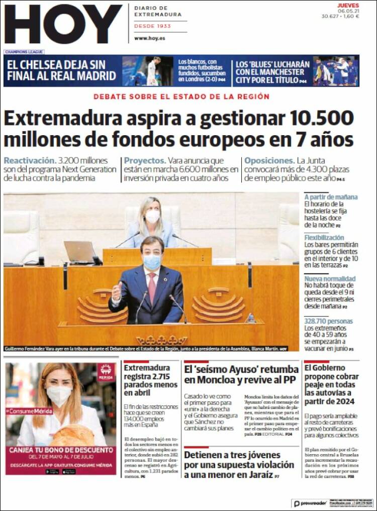 Portada de Hoy - Badajoz (España)